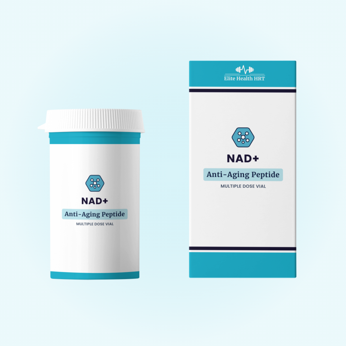 NAD+ - Bottle & Box Graphic - Elite Health HRT (600 x 600)