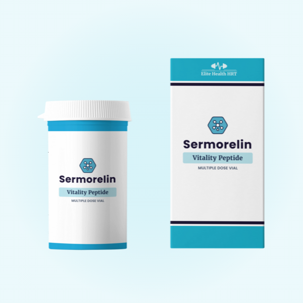 Sermorelin - Vitality Peptide - Bottle & Box Graphic (600x600) - Roswell and Canton GA - - Peptide Therapy